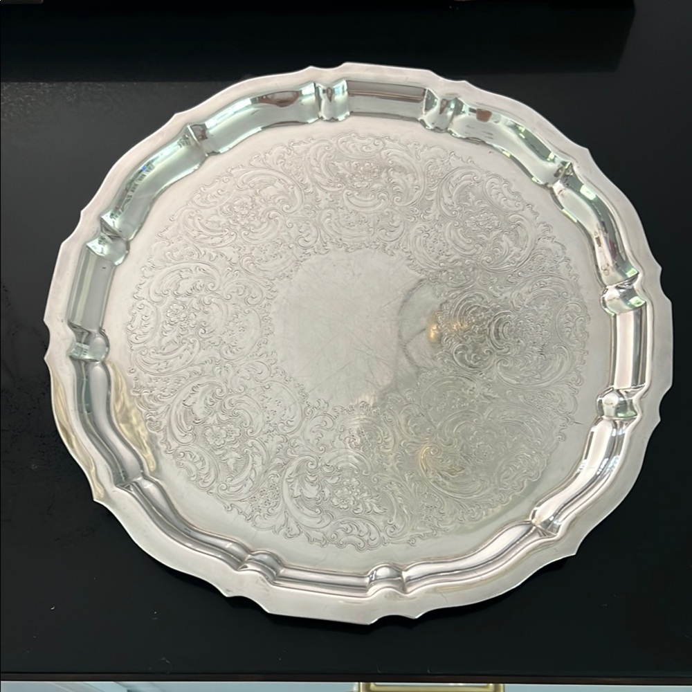 Elegant Silver Plated Serving Tray